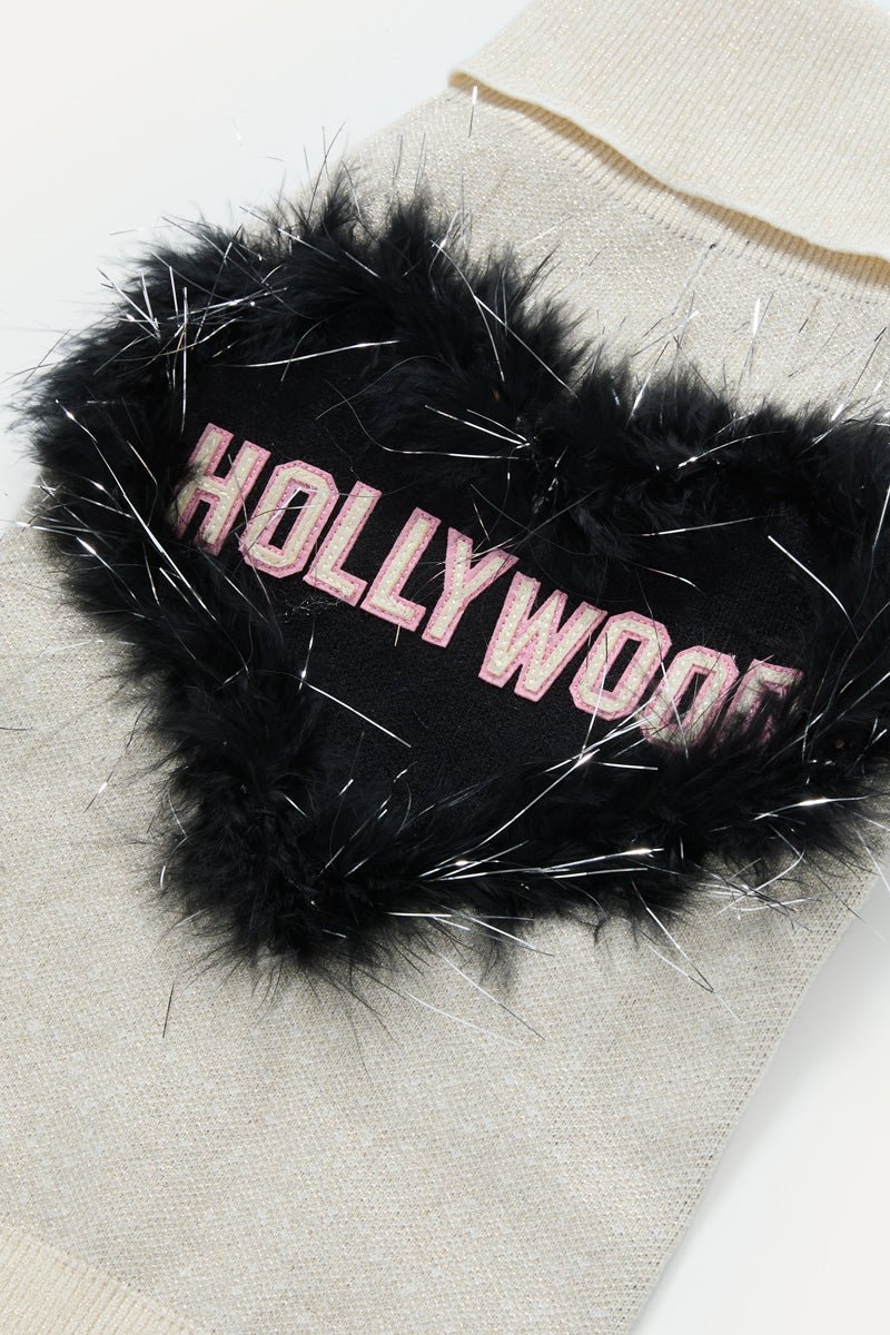 Roupa maxbone x Hollywood Heart Jumper premium da Maxbone em rosa — detalhe do acabamento (03)